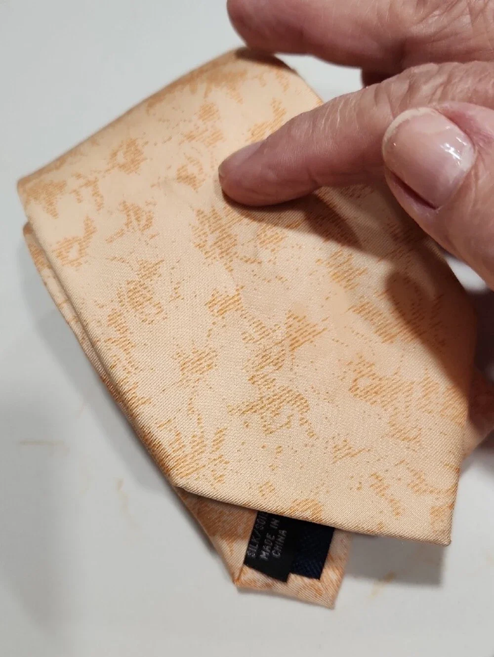 Michael Kors Light Peach Floral Jacquard Tie